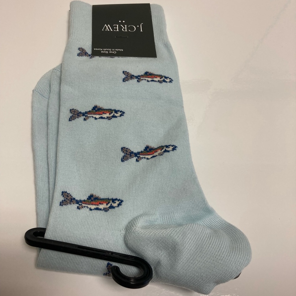 JCrew Men socks (blue with fish design) New